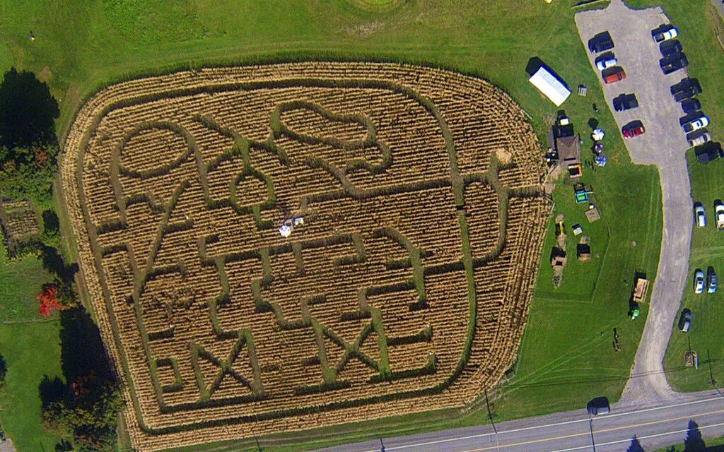 2014 corn maze design at Ouimet Farms Adventure