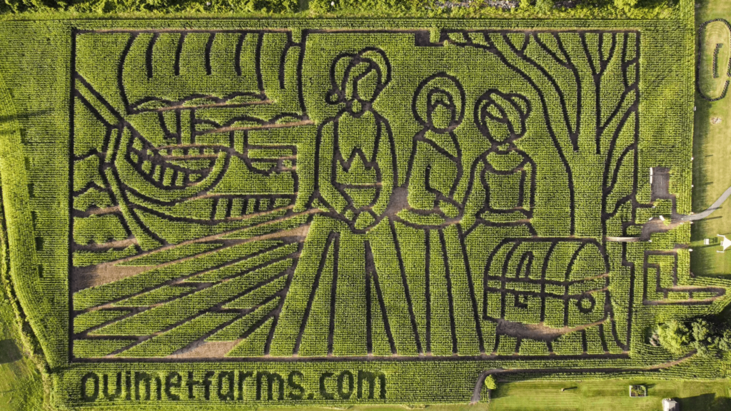 2022 corn maze design at Ouimet Farms Adventure
